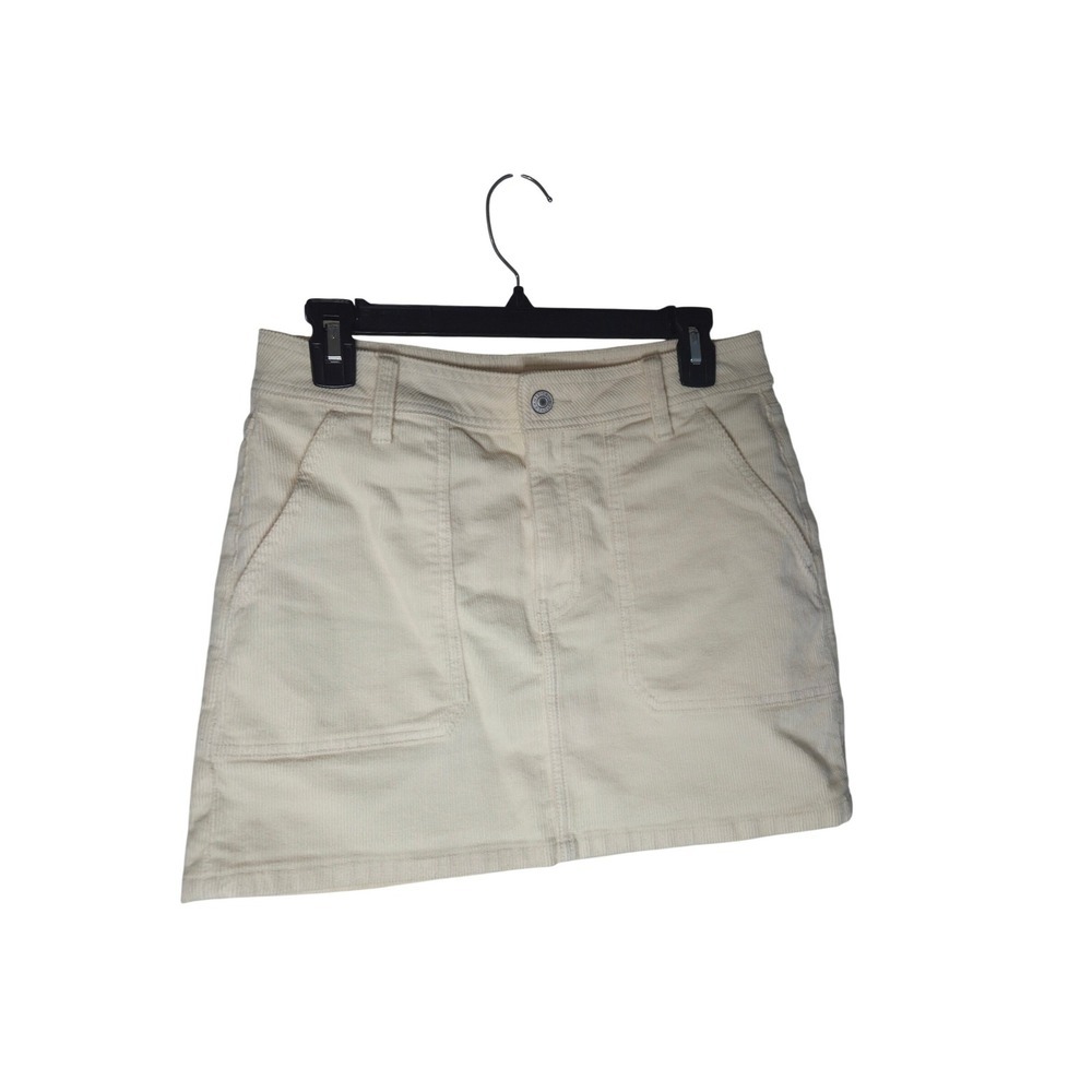 American Eagle Cream Corduroy Mini Skirt Womens 6 Stretch Real Good